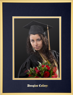 Satin gold metal large photo frame for an 8x10 grad photo
